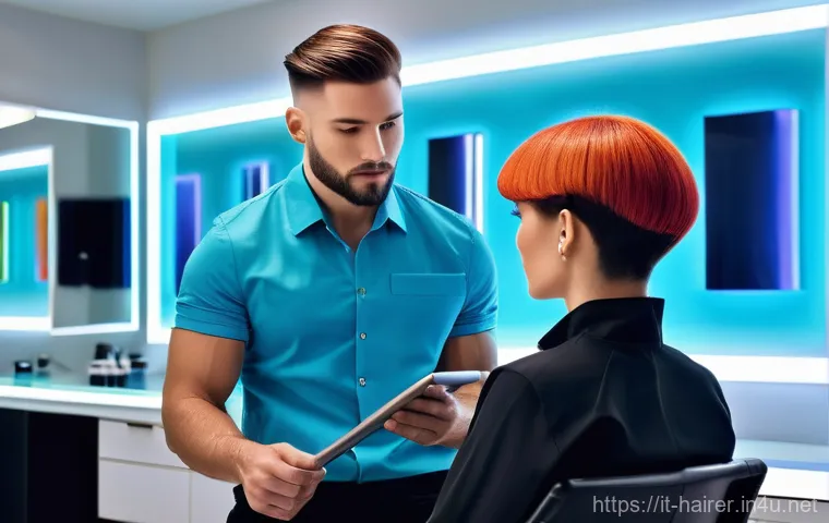 헤어디자이너 전문과정 학원 추천 - **Prompt:** "A male hair stylist, with a focused and gentle demeanor, is carefully applying a luxuri... 헤어디자이너 전문과정 학원 추천 - **Prompt:** "A male hair stylist, with a focused and gentle demeanor, is carefully applying a luxuri...