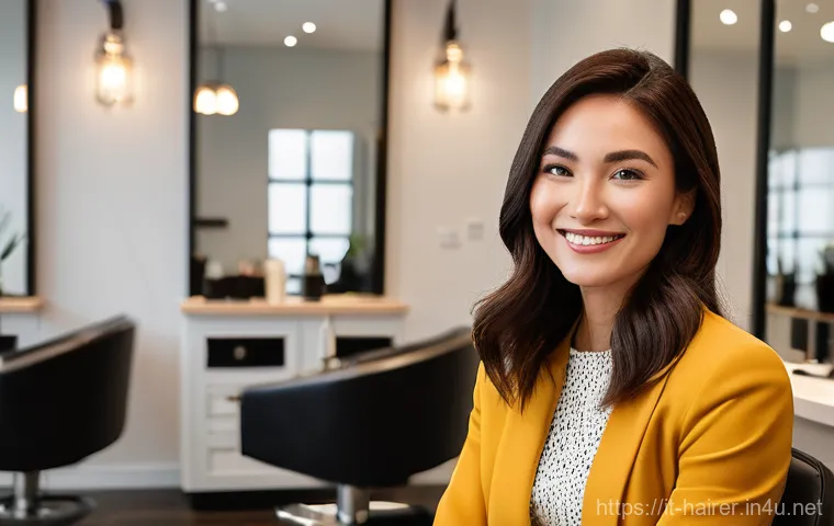 헤어디자이너 첫 고객 응대 실수 - **Prompt: The Art of First Contact and Active Listening**
"A vibrant, upscale hair salon interio...