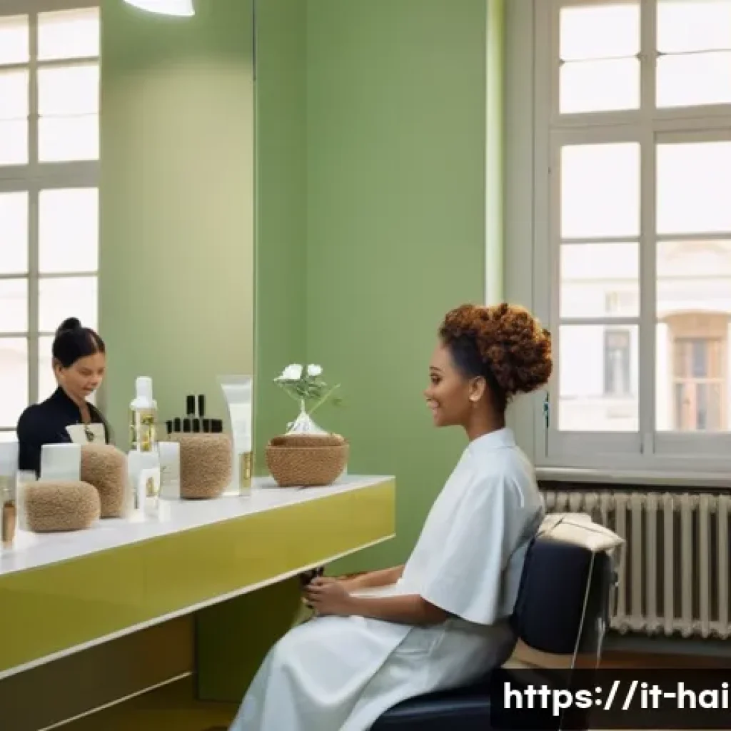 헤어디자이너 마케팅 방법 - **Prompt:** A bright and airy hair salon interior in Milan, Italy. Soft, diffused light streams in t...