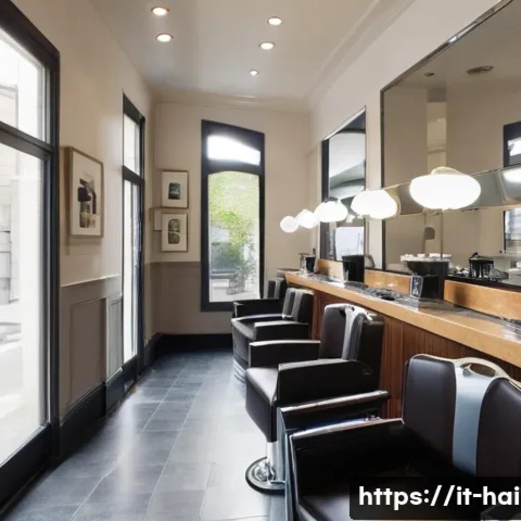 헤어디자이너 일상 브이로그 - **Prompt**: A serene, beautifully organized Italian hair salon bathed in soft, early morning light. ...