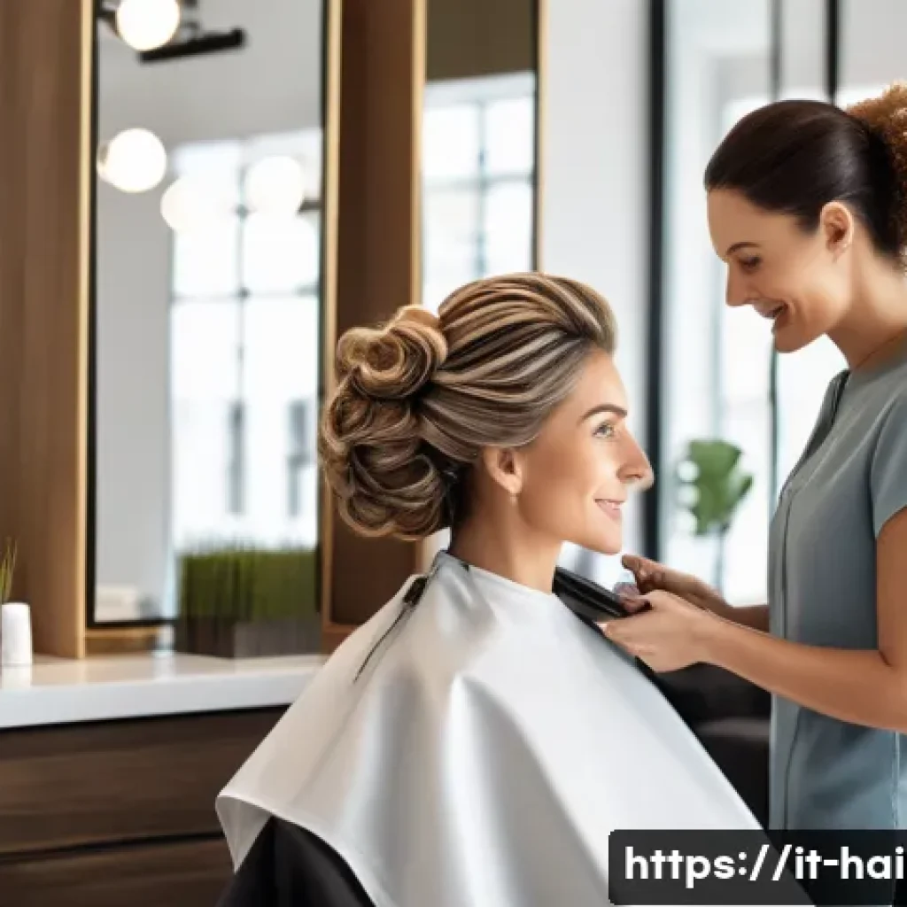 헤어디자이너 경력 관리 노하우 - A modern Italian hair salon interior filled with natural light, showcasing a professional hairstylis...